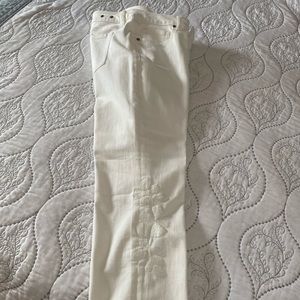 White cabi Jean with appliqué